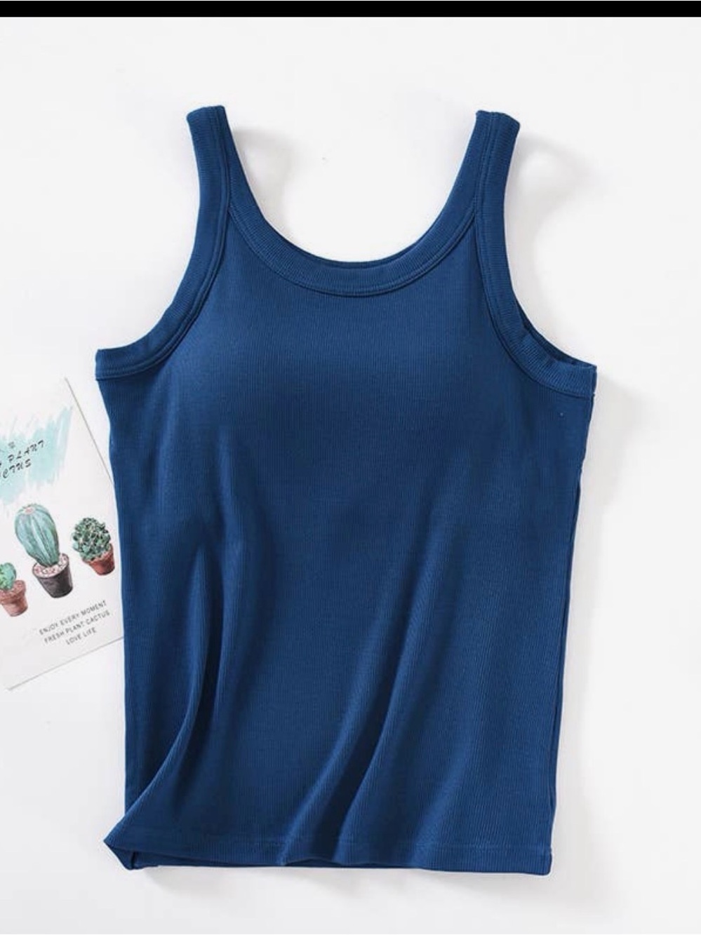 Classic Ribbed Navy Tank Top - Women